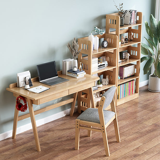 Modern Style Wood Chair Open Back Dining Side Chair with Upholstered for Dining Room