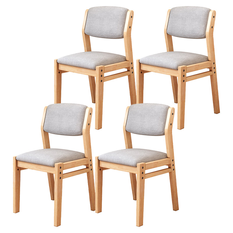 Modern Style Wood Chair Open Back Dining Side Chair with Upholstered for Dining Room