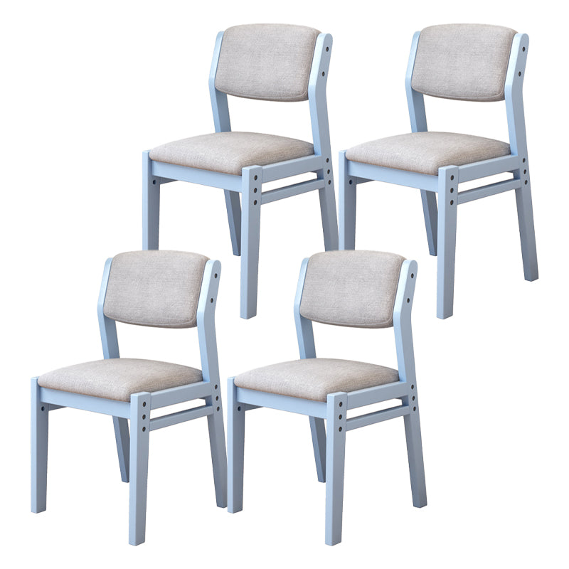 Modern Style Wood Chair Open Back Dining Side Chair with Upholstered for Dining Room