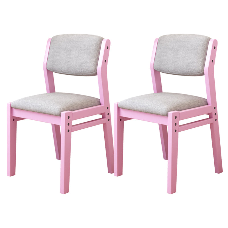 Modern Style Wood Chair Open Back Dining Side Chair with Upholstered for Dining Room