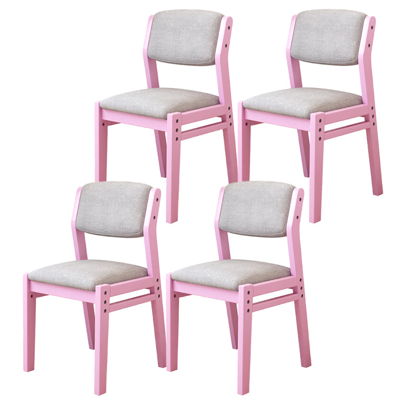 Modern Style Wood Chair Open Back Dining Side Chair with Upholstered for Dining Room