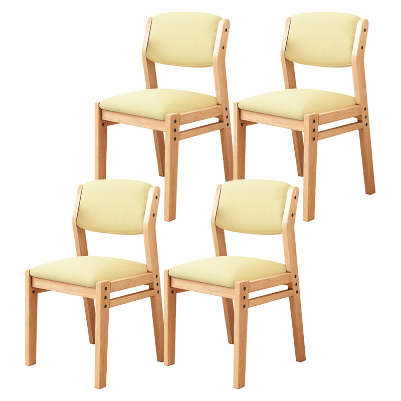 Modern Style Wood Chair Open Back Dining Side Chair with Upholstered for Dining Room