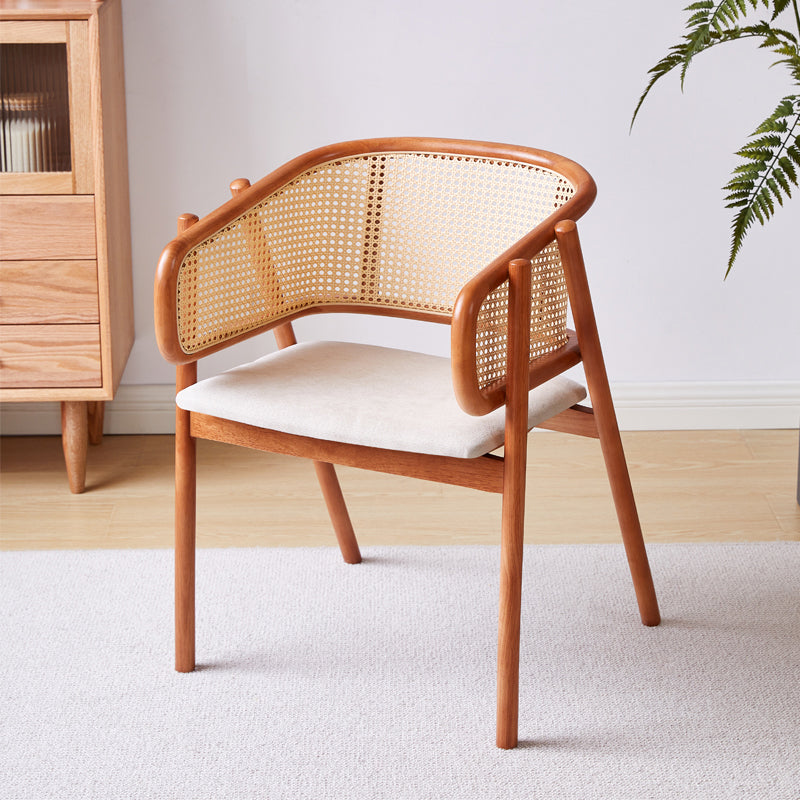 Contemporary Solid Wood Home Dining Arm Chair Open Back Dining Side Chair