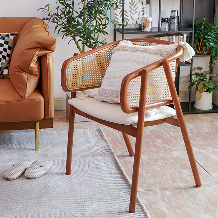 Contemporary Solid Wood Home Dining Arm Chair Open Back Dining Side Chair