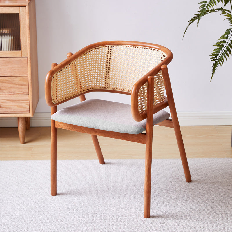 Contemporary Solid Wood Home Dining Arm Chair Open Back Dining Side Chair