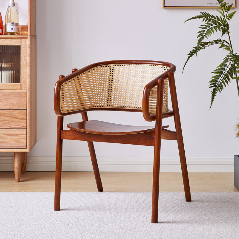 Contemporary Solid Wood Home Dining Arm Chair Open Back Dining Side Chair