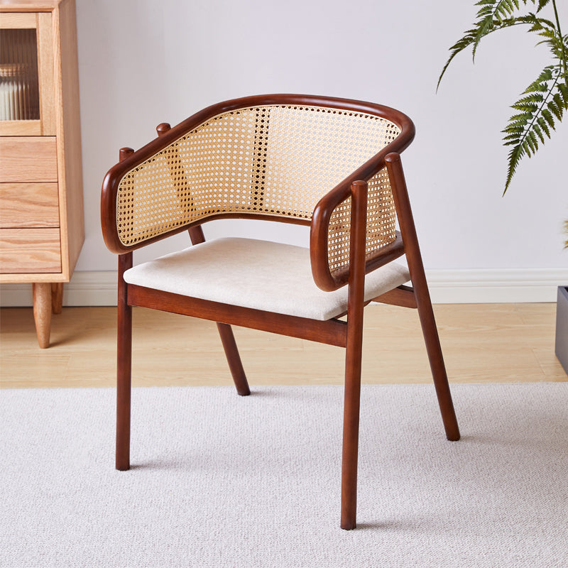 Contemporary Solid Wood Home Dining Arm Chair Open Back Dining Side Chair