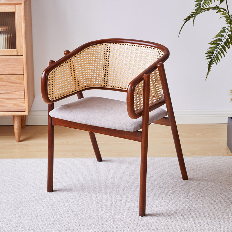Contemporary Solid Wood Home Dining Arm Chair Open Back Dining Side Chair