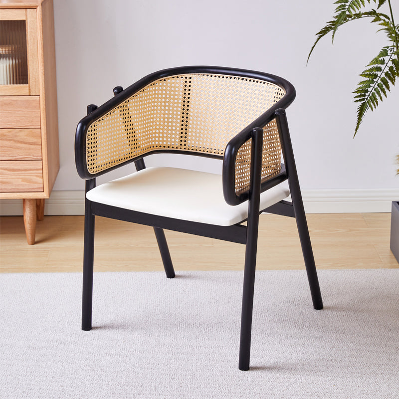 Contemporary Solid Wood Home Dining Arm Chair Open Back Dining Side Chair