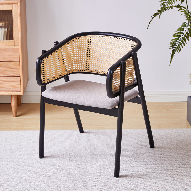 Contemporary Solid Wood Home Dining Arm Chair Open Back Dining Side Chair