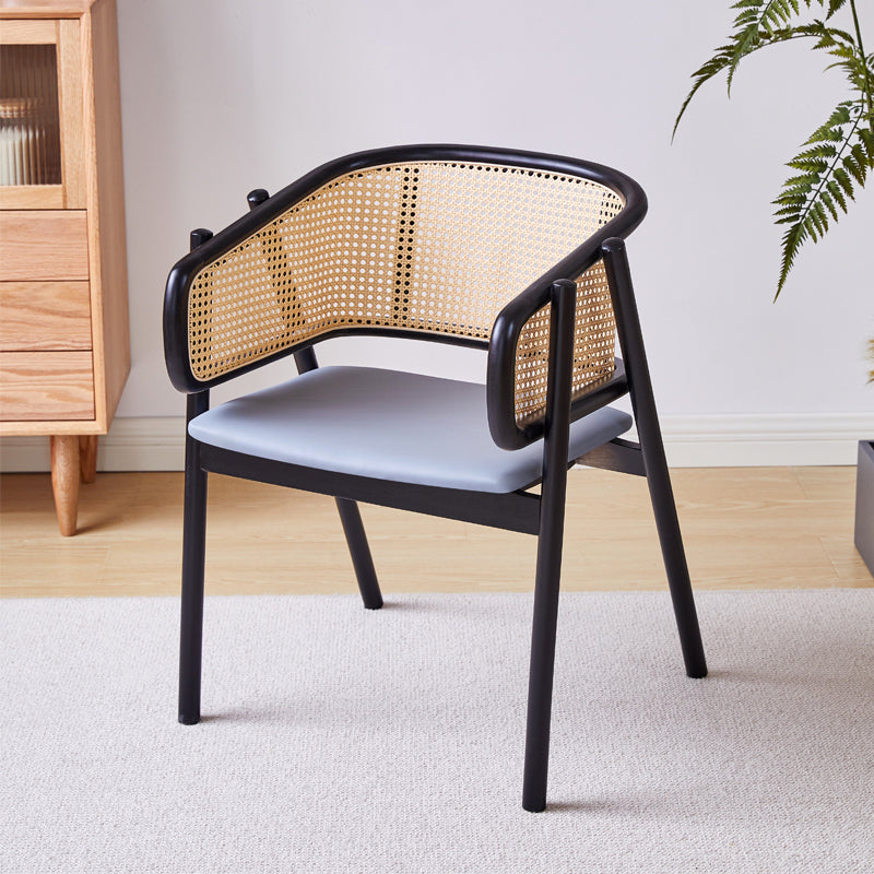 Contemporary Solid Wood Home Dining Arm Chair Open Back Dining Side Chair