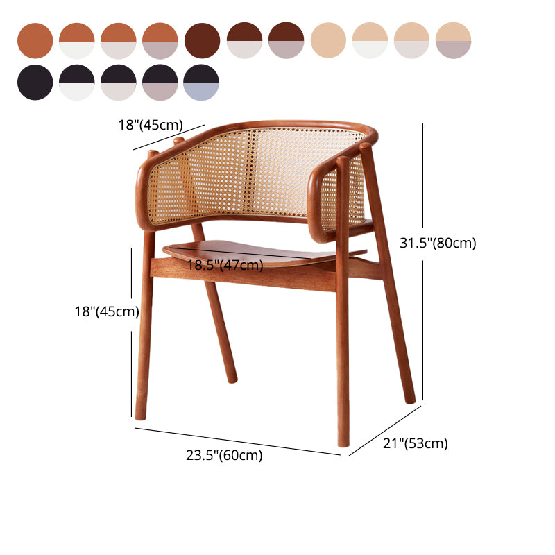Contemporary Solid Wood Home Dining Arm Chair Open Back Dining Side Chair