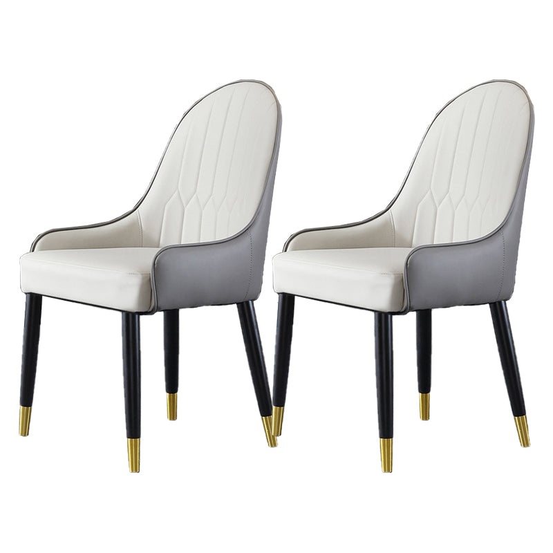 Glam Style Wood Chair Faux Leather Parsons Side Chair for Dining Room 20.8"x21.6"x35.4"