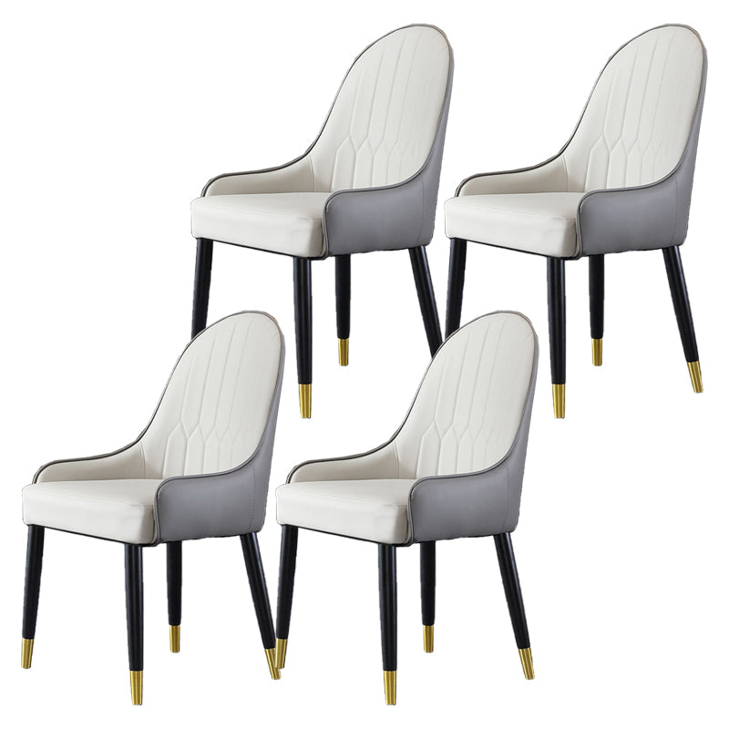Glam Style Wood Chair Faux Leather Parsons Side Chair for Dining Room 20.8"x21.6"x35.4"