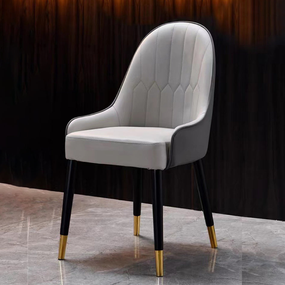 Glam Style Wood Chair Faux Leather Parsons Side Chair for Dining Room 20.8"x21.6"x35.4"