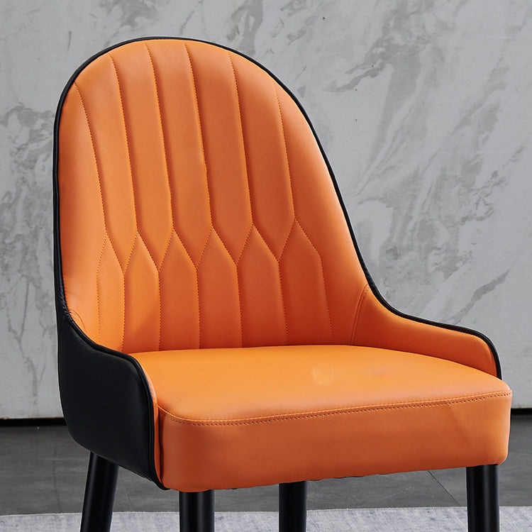 Glam Style Wood Chair Faux Leather Parsons Side Chair for Dining Room 20.8"x21.6"x35.4"