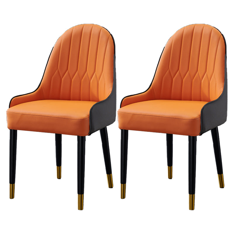 Glam Style Wood Chair Faux Leather Parsons Side Chair for Dining Room 20.8"x21.6"x35.4"