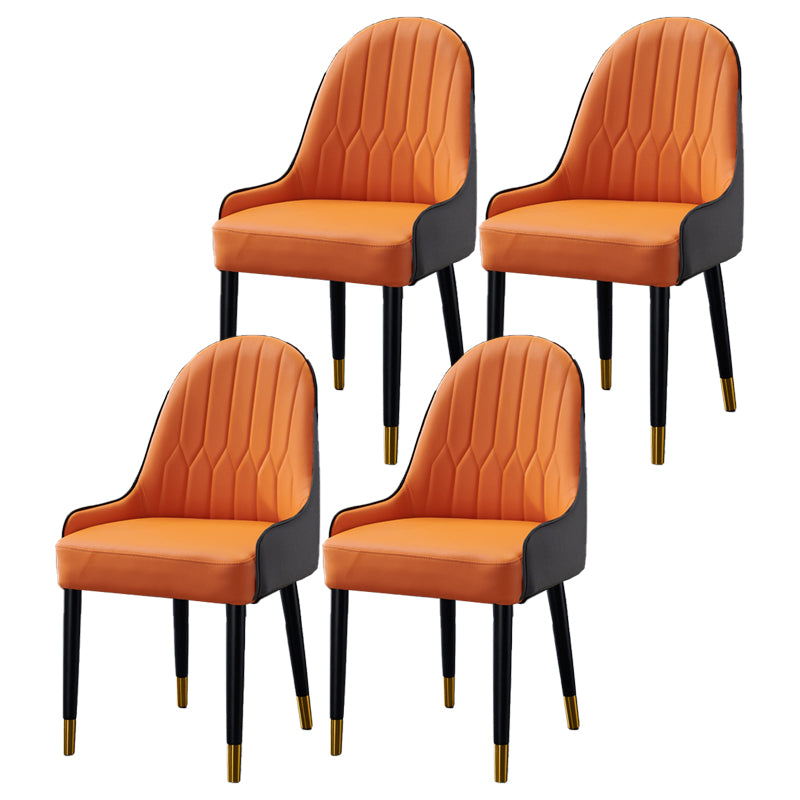Glam Style Wood Chair Faux Leather Parsons Side Chair for Dining Room 20.8"x21.6"x35.4"
