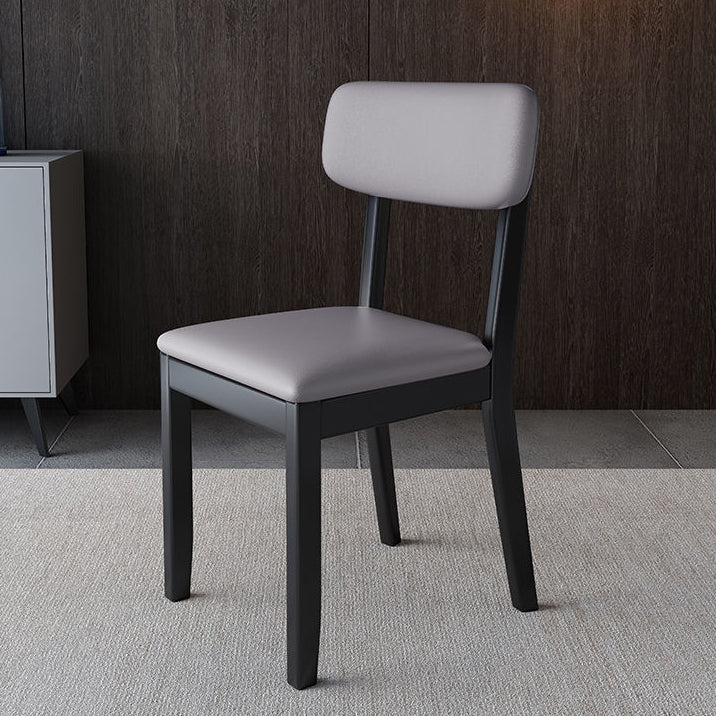 Glam Wood Chair Open Back Dining Side Chair for Dining Room with Upholstered