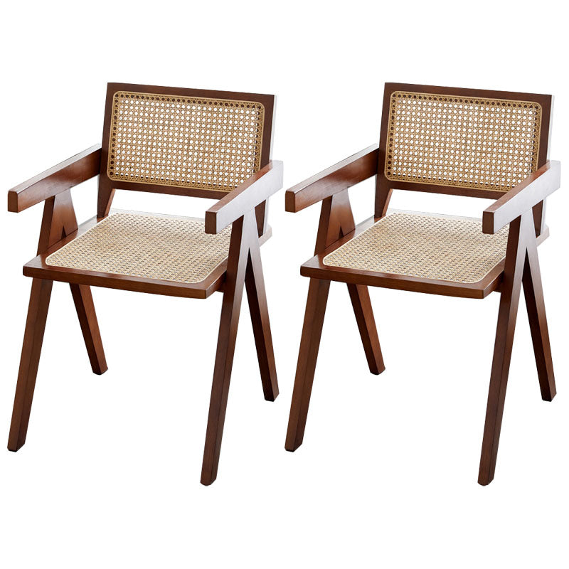 Modern Home Dining Arm Chair Rubberwood Open Back Dining Side Chair