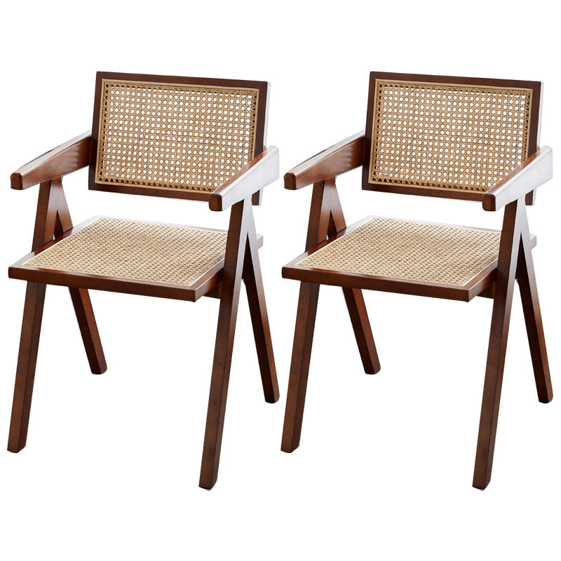 Modern Home Dining Arm Chair Rubberwood Open Back Dining Side Chair