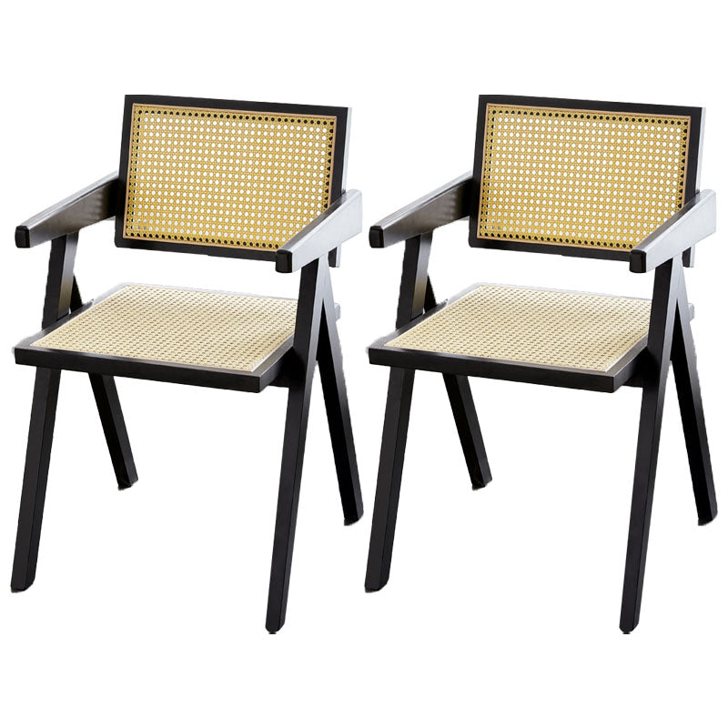 Modern Home Dining Arm Chair Rubberwood Open Back Dining Side Chair