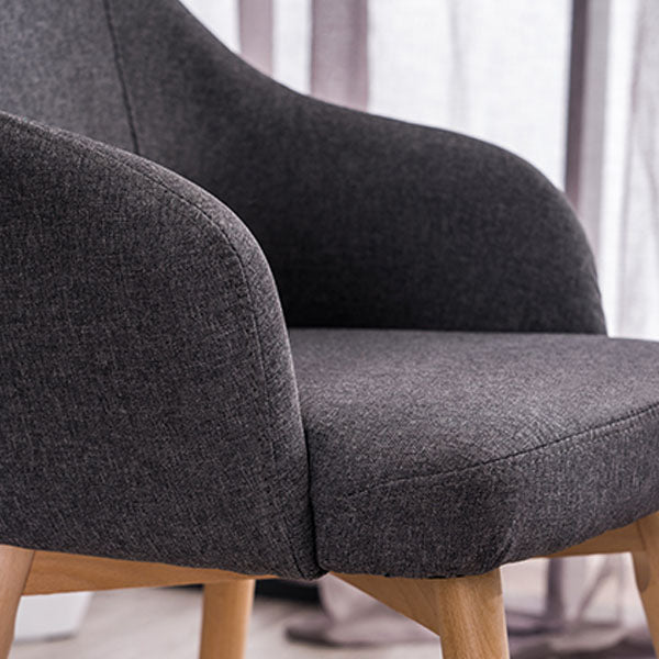 Modern Style Wood Arm Chair Upholstered Fabric Dining Side Chair 19.6"x19.6"x29.9"