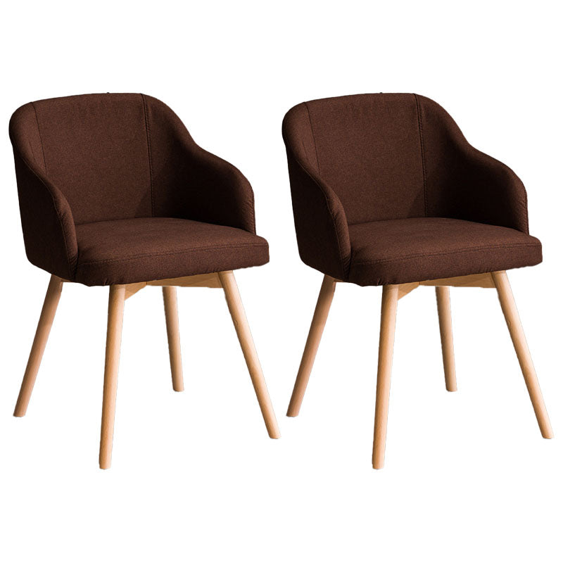 Modern Style Wood Arm Chair Upholstered Fabric Dining Side Chair 19.6"x19.6"x29.9"