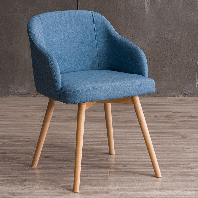 Modern Style Wood Arm Chair Upholstered Fabric Dining Side Chair 19.6"x19.6"x29.9"