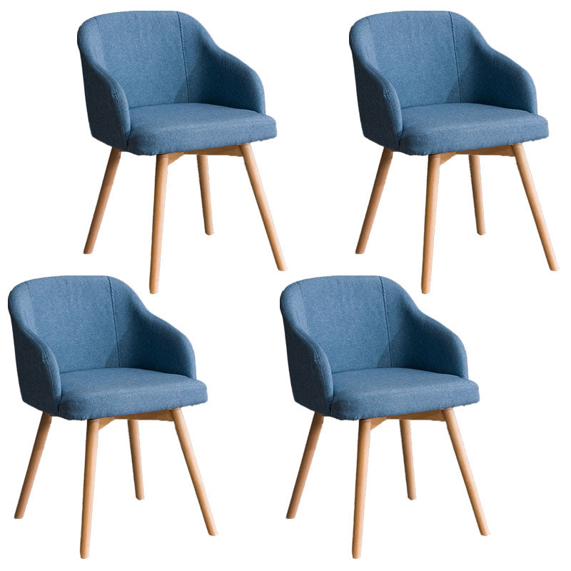 Modern Style Wood Arm Chair Upholstered Fabric Dining Side Chair 19.6"x19.6"x29.9"