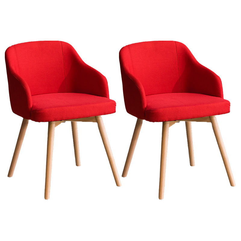 Modern Style Wood Arm Chair Upholstered Fabric Dining Side Chair 19.6"x19.6"x29.9"