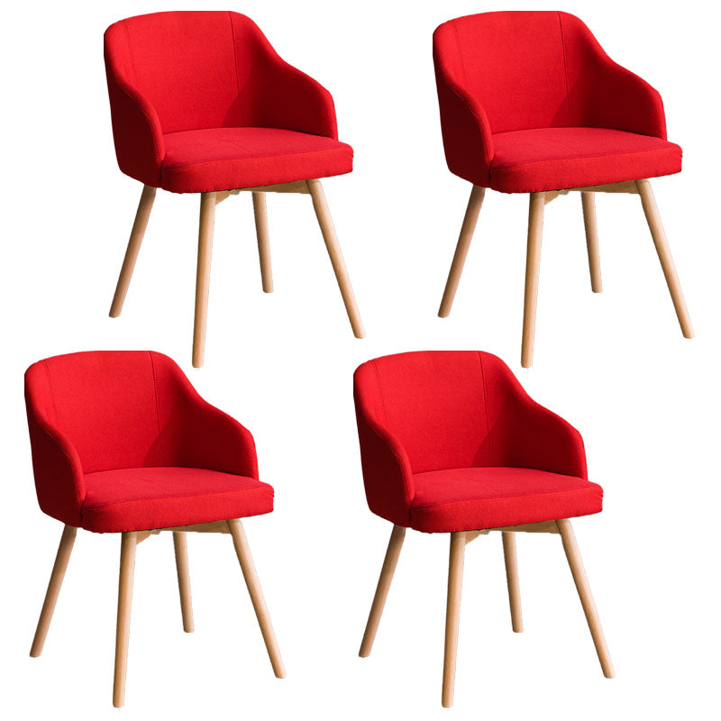 Modern Style Wood Arm Chair Upholstered Fabric Dining Side Chair 19.6"x19.6"x29.9"