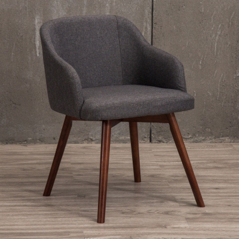 Modern Style Wood Arm Chair Upholstered Fabric Dining Side Chair 19.6"x19.6"x29.9"
