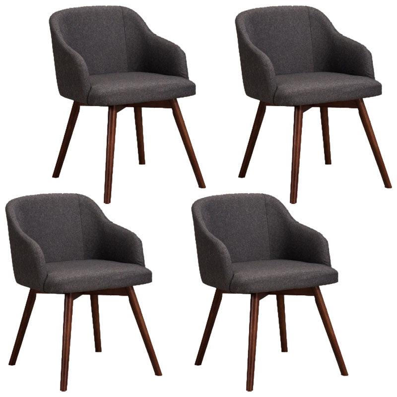 Modern Style Wood Arm Chair Upholstered Fabric Dining Side Chair 19.6"x19.6"x29.9"