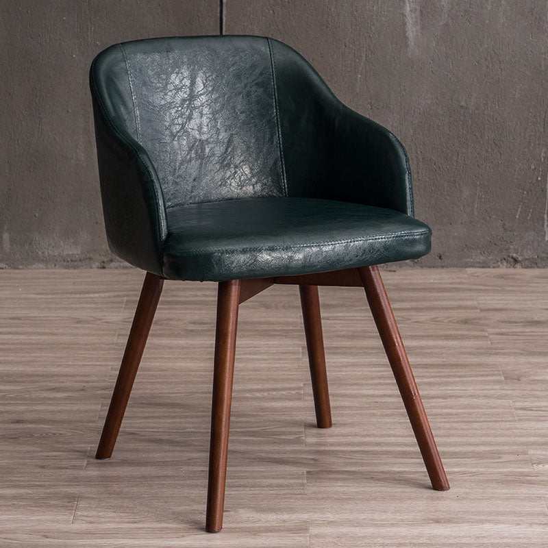 Modern Style Wood Arm Chair Upholstered Fabric Dining Side Chair 19.6"x19.6"x29.9"