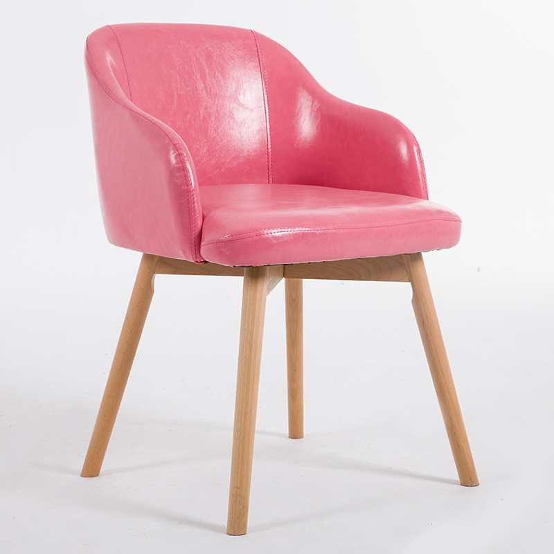 Modern Style Wood Arm Chair Upholstered Fabric Dining Side Chair 19.6"x19.6"x29.9"