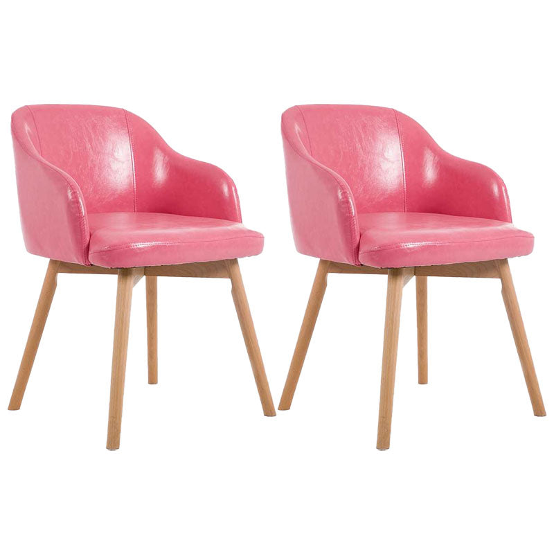 Modern Style Wood Arm Chair Upholstered Fabric Dining Side Chair 19.6"x19.6"x29.9"