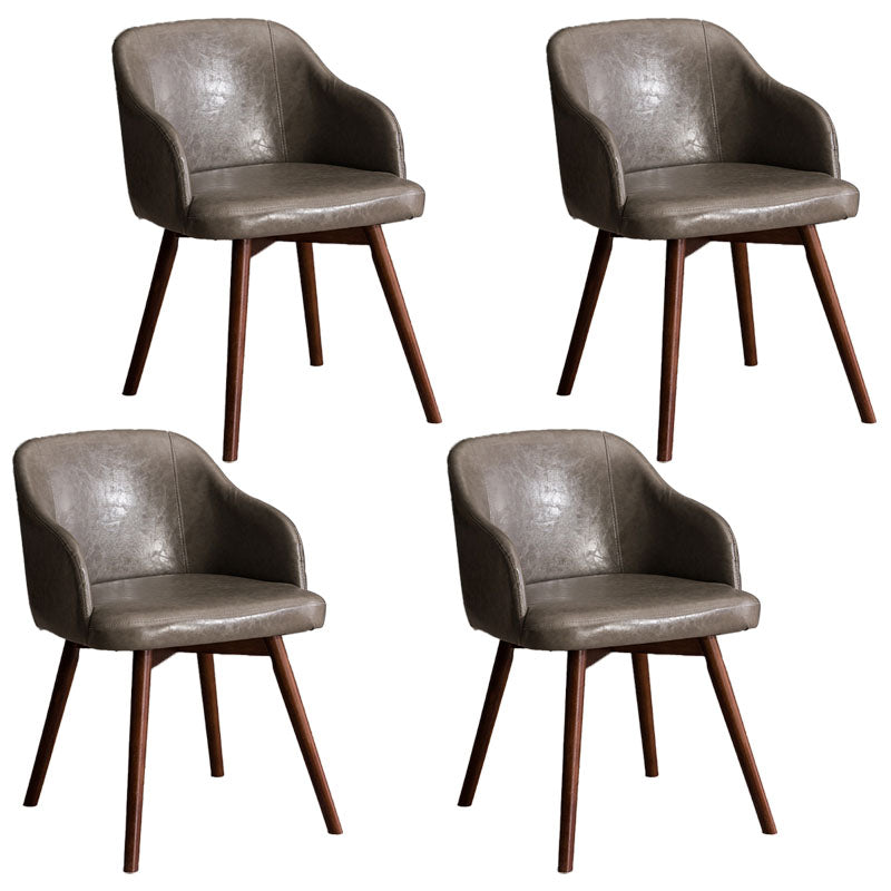 Modern Style Wood Arm Chair Upholstered Fabric Dining Side Chair 19.6"x19.6"x29.9"