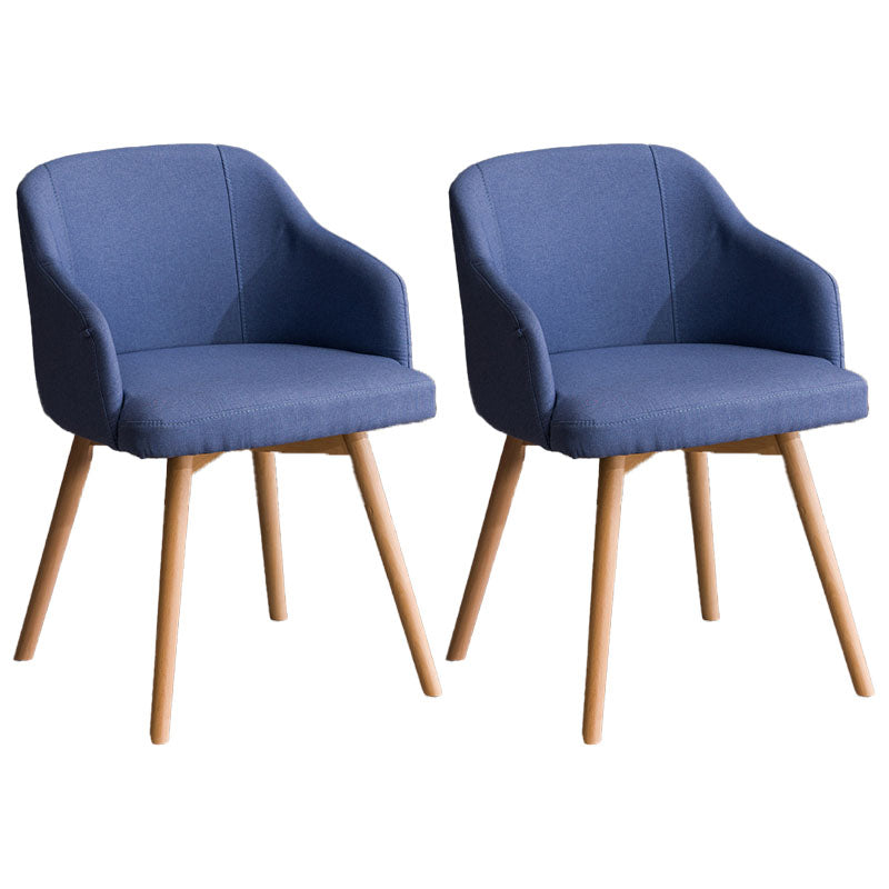 Modern Style Wood Arm Chair Upholstered Fabric Dining Side Chair 19.6"x19.6"x29.9"