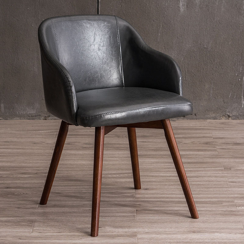 Modern Style Wood Arm Chair Upholstered Fabric Dining Side Chair 19.6"x19.6"x29.9"
