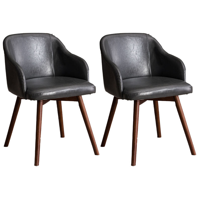 Modern Style Wood Arm Chair Upholstered Fabric Dining Side Chair 19.6"x19.6"x29.9"