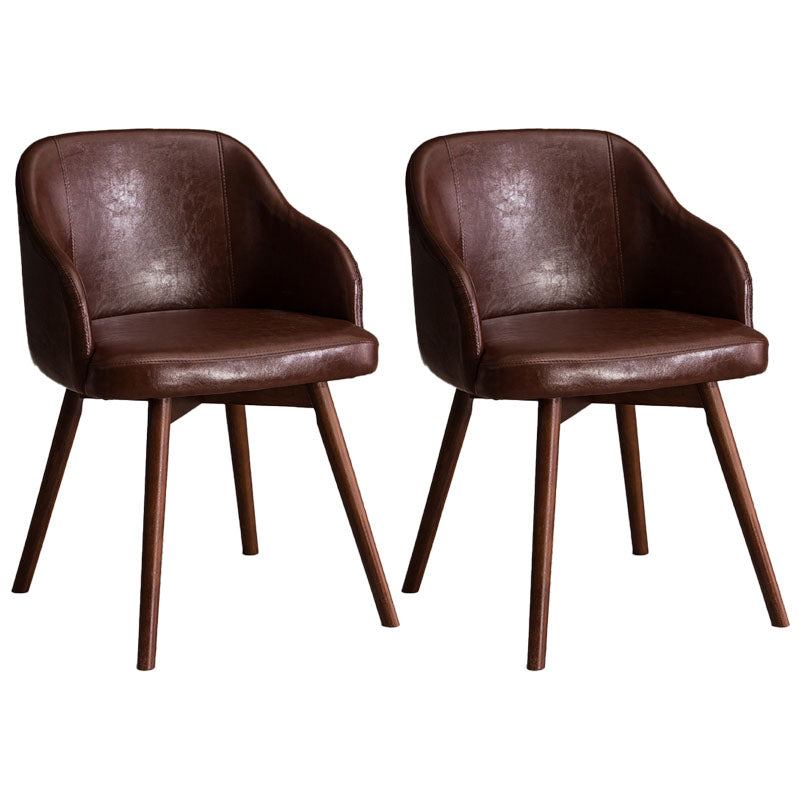 Modern Style Wood Arm Chair Upholstered Fabric Dining Side Chair 19.6"x19.6"x29.9"