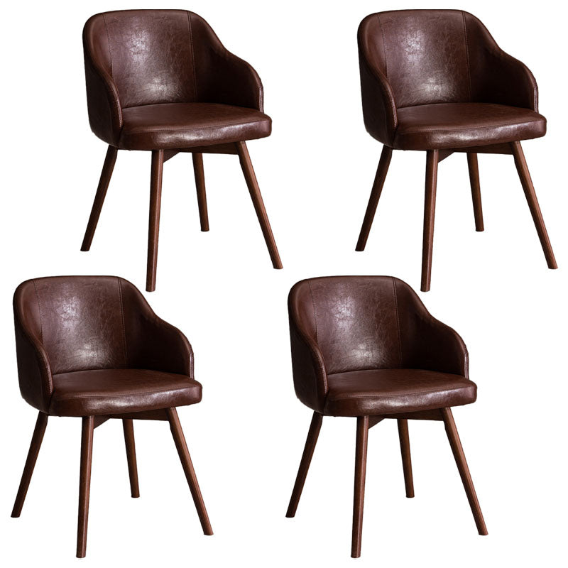 Modern Style Wood Arm Chair Upholstered Fabric Dining Side Chair 19.6"x19.6"x29.9"