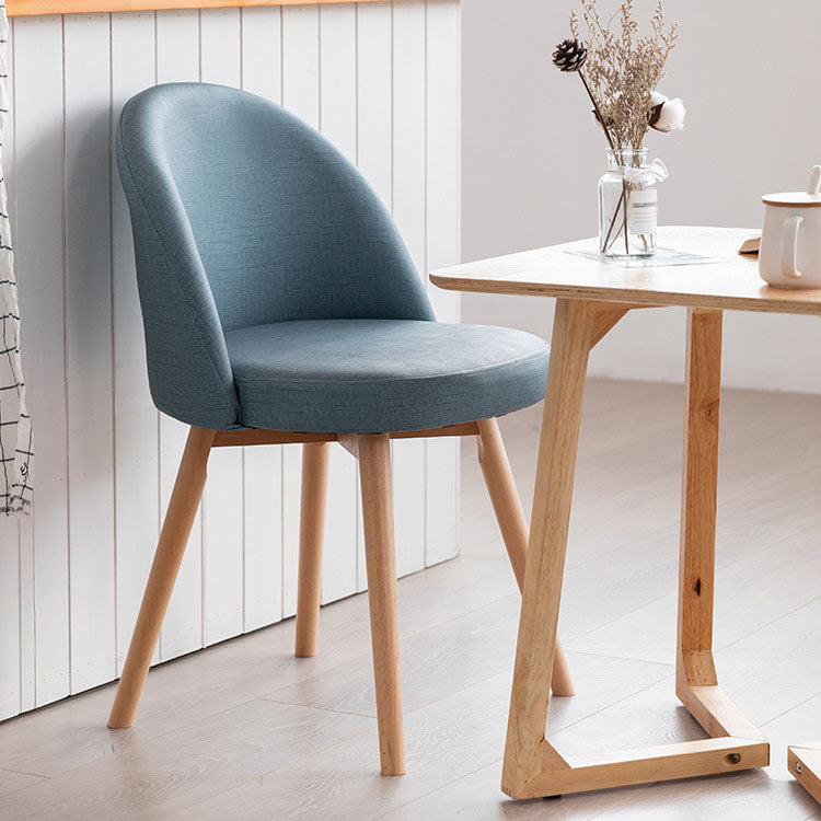 Modern Style Wood Chair Upholstered Fabric Dining Side Chair (Set of 2)