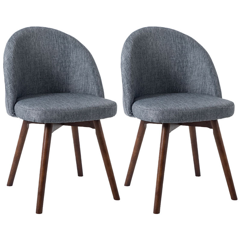 Modern Style Wood Chair Upholstered Fabric Dining Side Chair (Set of 2)