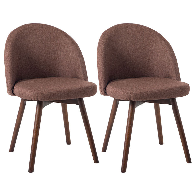 Modern Style Wood Chair Upholstered Fabric Dining Side Chair (Set of 2)