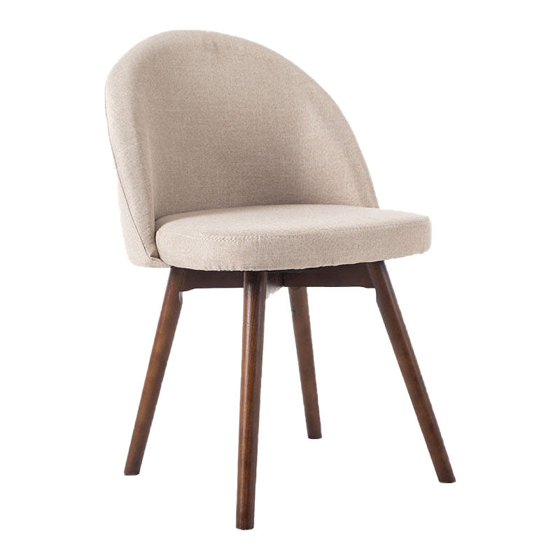 Modern Style Wood Chair Upholstered Fabric Dining Side Chair (Set of 2)