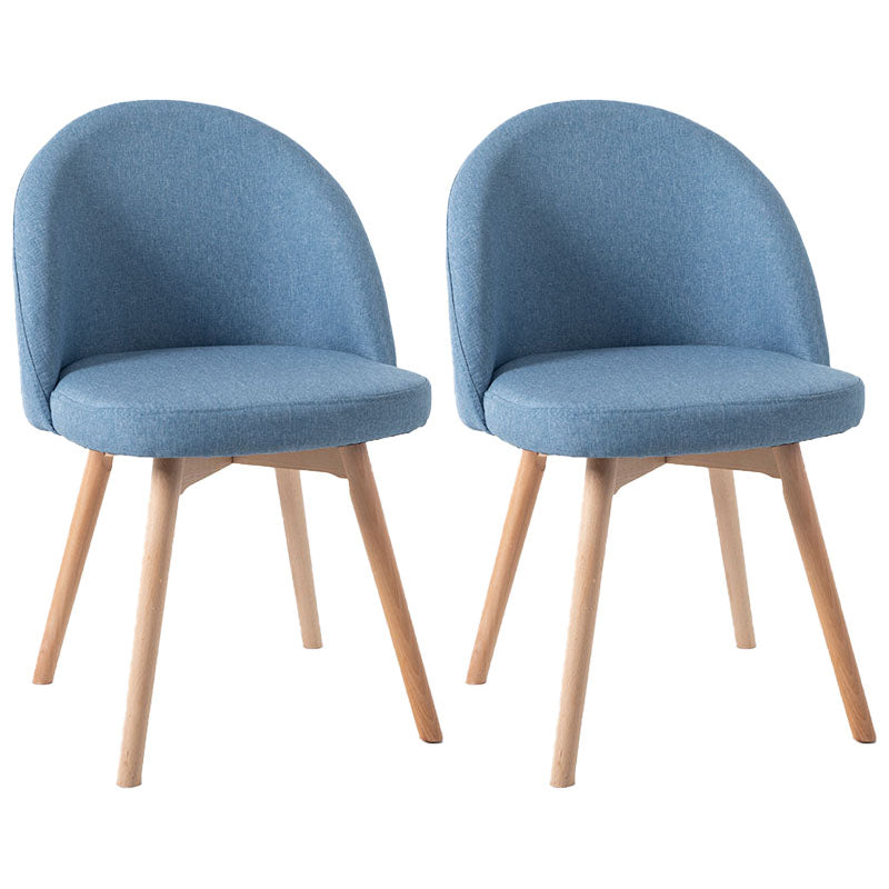 Modern Style Wood Chair Upholstered Fabric Dining Side Chair (Set of 2)