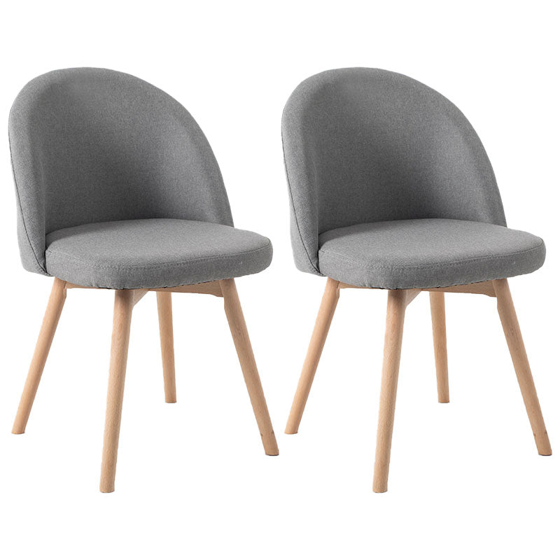 Modern Style Wood Chair Upholstered Fabric Dining Side Chair (Set of 2)