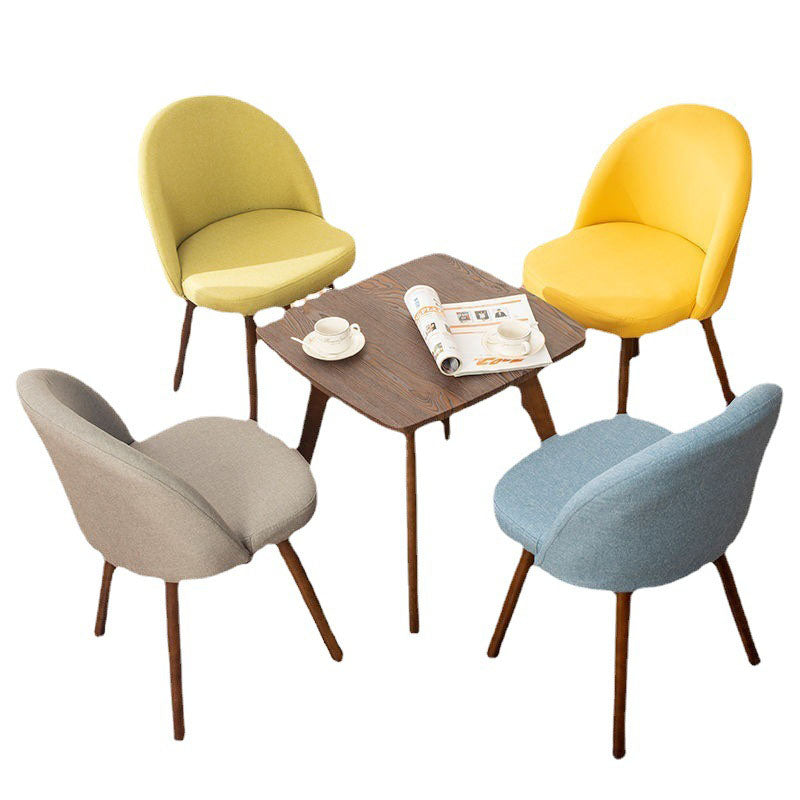 Modern Style Wood Chair Upholstered Fabric Dining Side Chair (Set of 2)
